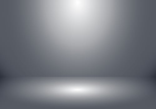 3D empty studio room show booth for designers with spotlight on gray gradient background. vector