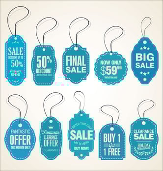 Vintage Style Sale Tags Design vector