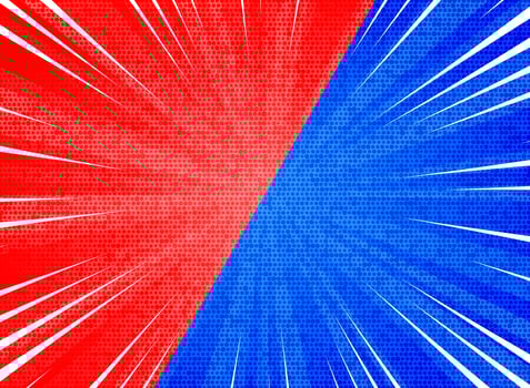 Abstract sun burst contrast red blue colors background. illustration vector eps10