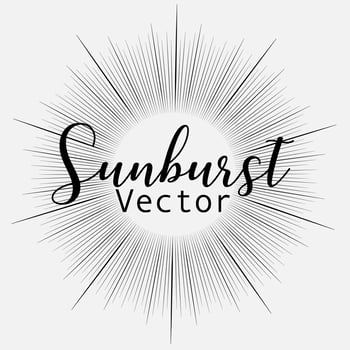 Sunburst style isolated on white background, Bursting rays vector illustration.