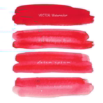 Set of red watercolor background, Brush stroke logo, Vector illustration.
