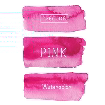 Set of pink watercolor background, Brush stroke logo, Vector illustration.