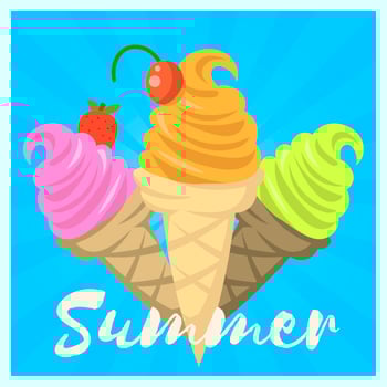 Soft Serve  With Cherry vector
