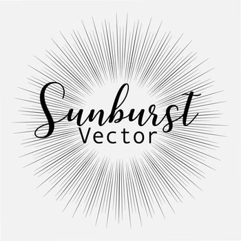 Sunburst style isolated on white background, Bursting rays vector illustration.