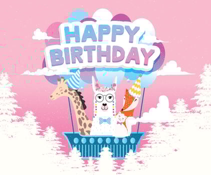 Happy Birthday Animal's Greeting Card vector
