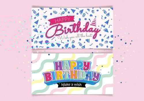 Happy Birthday Typography in Card Vector