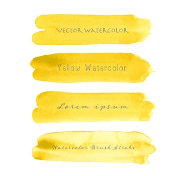 Yellow brush stroke watercolor on white background. Vector illustration.