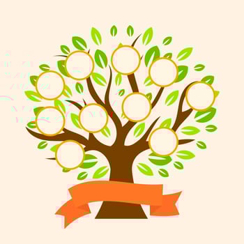 Flat Modern Family Tree Vector Template 