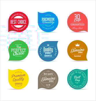 Modern badges stickers and labels collection vector