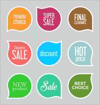 Modern badges stickers and labels collection vector