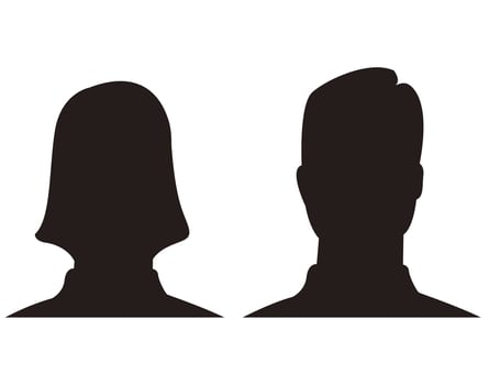 man and woman avatar icon symbol vector