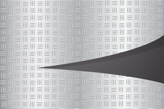 cut plate metal tearing and space black background vector illustration
