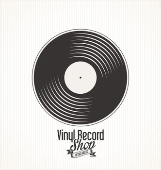 Vinyl record shop retro grunge banner vector