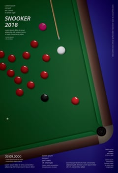 Snooker Championship Poster Design Template Vector Illustration