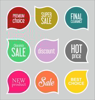 Modern badges stickers and labels collection vector