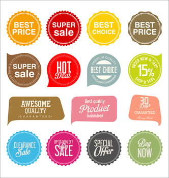 Modern badges stickers and labels collection vector