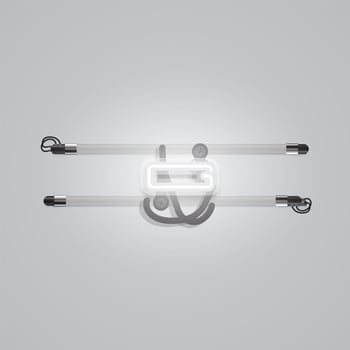 Realistic glowing grey neon charcter, vector illustration