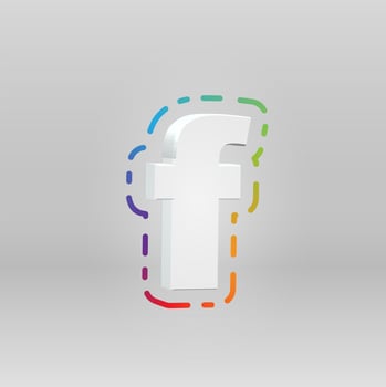 3D character from a fontset with colorful background, vector illustartion