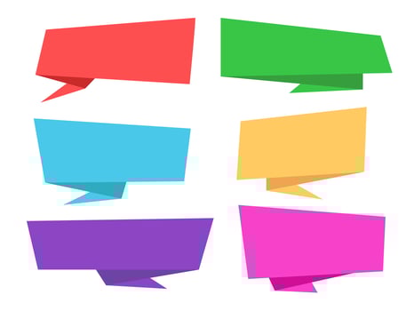 Set of colorful origami speech bubble - Vector illustration