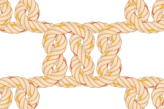 Seamless pattern with rope bending. vector