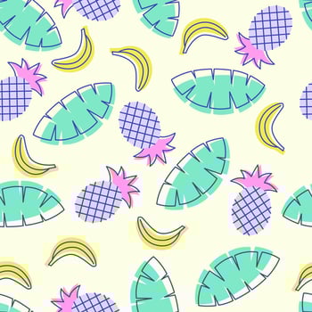 Seamless Pop Art Summer Fruits Pattern vector