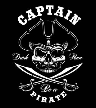 Vintage Pirate skull. vector