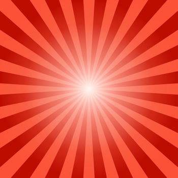 Abstract sunbeams red rays background - Vector illustration