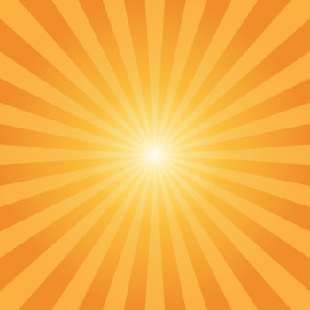 Abstract sunbeams orange rays background - Vector illustration