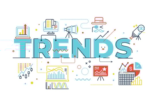 Trends word lettering illustration vector