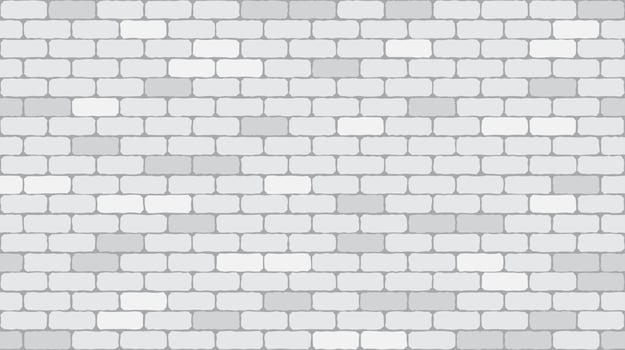 Seamless pattern white or gray brick wall texture background - Vector illustration