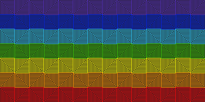 Abstract line square rainbow geometric background - Vector illustration
