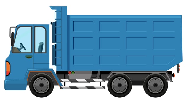 A garbage truck on white background vector