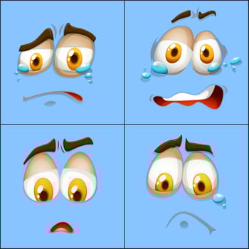 Set of facial expression vector