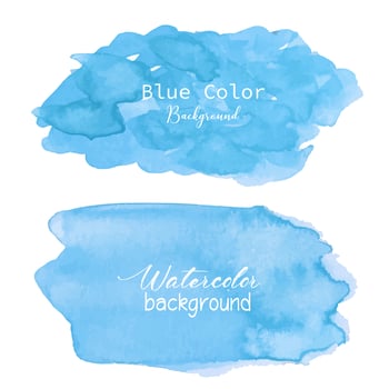 Blue abstract watercolor background. Watercolor element for card. Vector illustration.