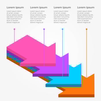 Flat 3D infographic With Arrow Vector Template