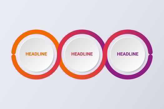 Modern abstract 3D infographic template with three steps for success. Business circle template. vector