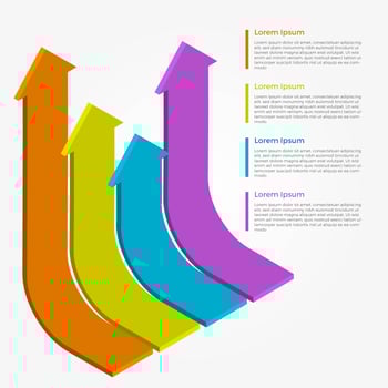 Flat 3D Infographic Arrow Vector Template