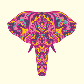 Painted elephant illustration vector