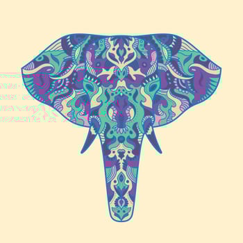 Painted elephant illustration vector