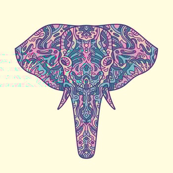 Painted elephant illustration vector
