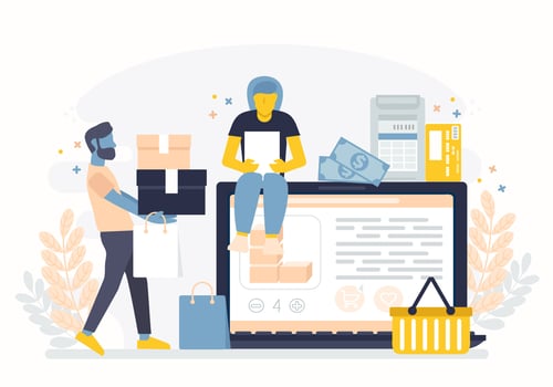 Vector Online Shopping Illustration