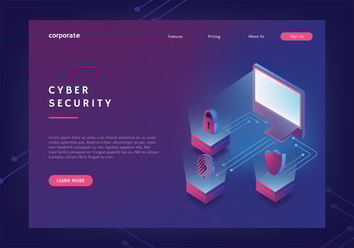 Cyber Security Web Banner Template vector
