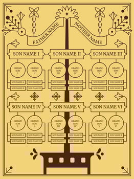 Funky Family Tree Template Vector	