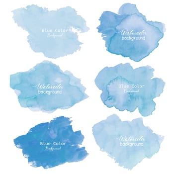 Blue abstract watercolor background. Watercolor element for card. Vector illustration.