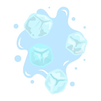 Flat Simple Ice Cube Vector Clipart Collection