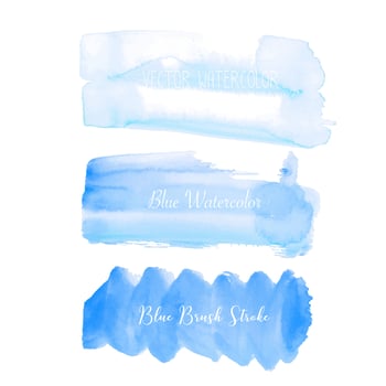 Blue brush stroke watercolor on white background. Vector illustration