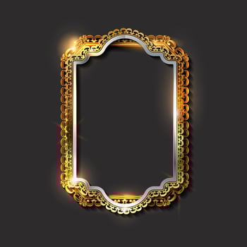 Decorative vintage golden frames and borders vector