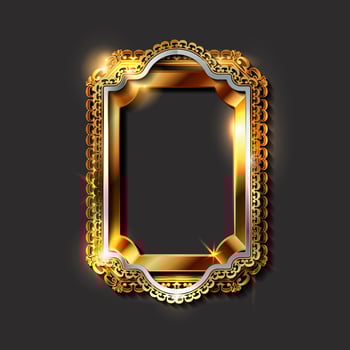 Decorative vintage golden frames and borders vector