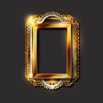 Decorative vintage golden frames and borders vector