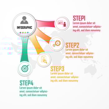 Elements for infographic vector. Design concept with 4 options, parts, steps or processes, Template for diagram, Chart, Presentation. Business presentation vector